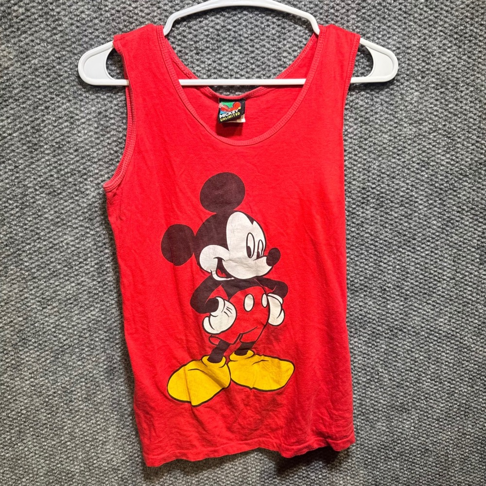 Kids Disney Red Tank Top  Scoop Neck‎ Basic Shirt Youth Large Fit One Size